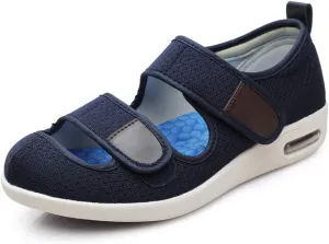 Mei MACLEOD Wide House Slipper Adjustable Strap Edema Shoes for Swollon Feet Diabetic Indoor Outdoor