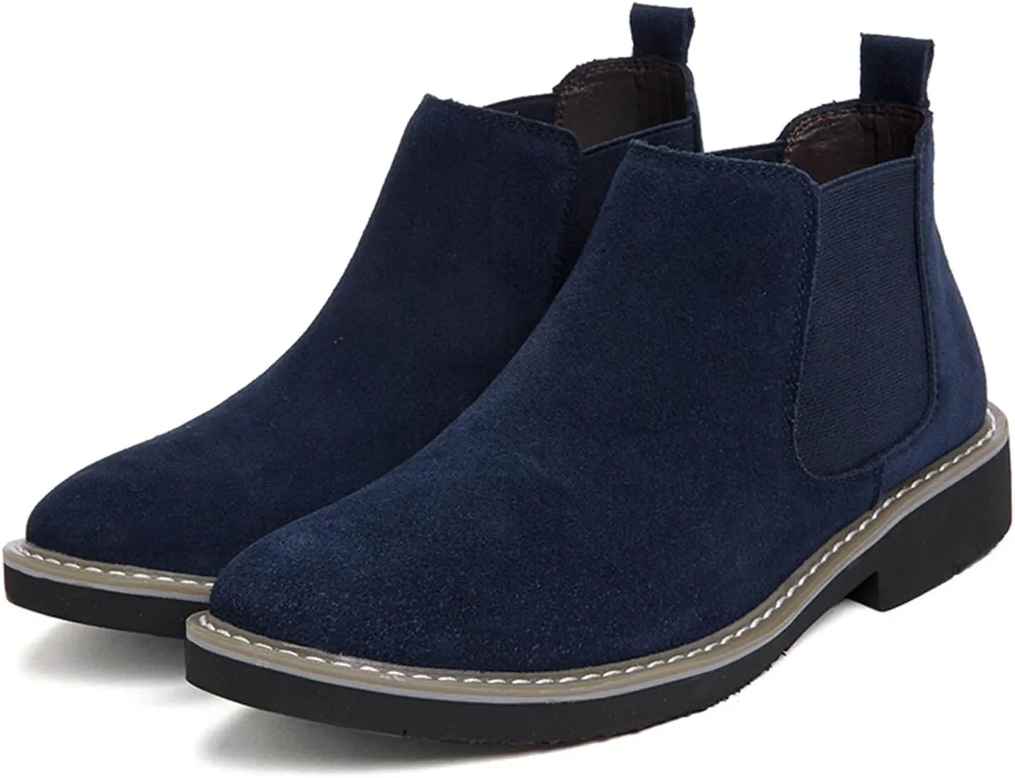 Men’s and Women’s Height Increasing Chelsea Boots - 2.36 Inches Taller, Suede Leather Slip-On Elevator Ankle Boots, Comfortable Formal and Casual Shoes