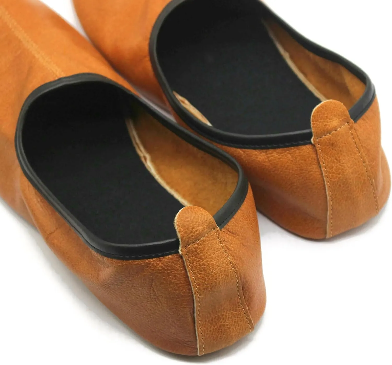 Mens Indoor Leather Slippers Antique Tan Traditional Babouche House Shoes Barefoot Moccasin