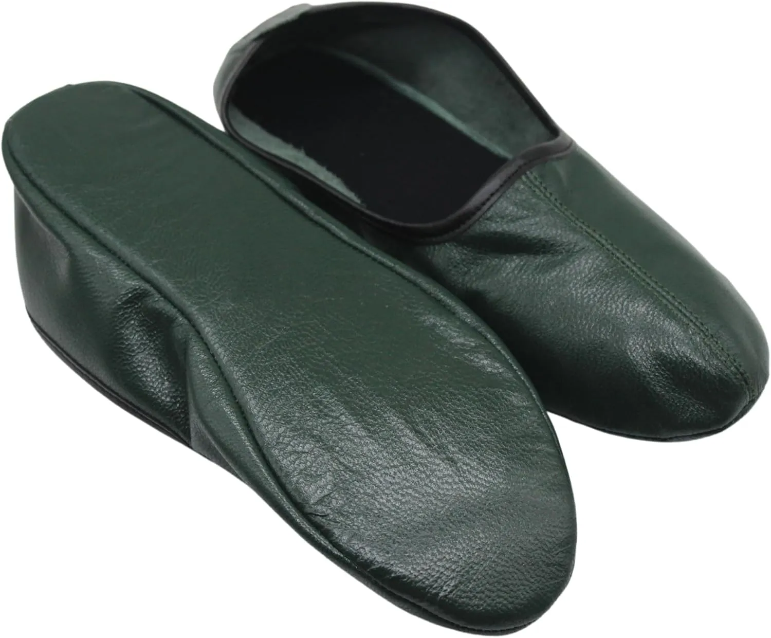 Mens Indoor Leather Slippers Traditional Babouche House Shoes Barefoot Moccasin