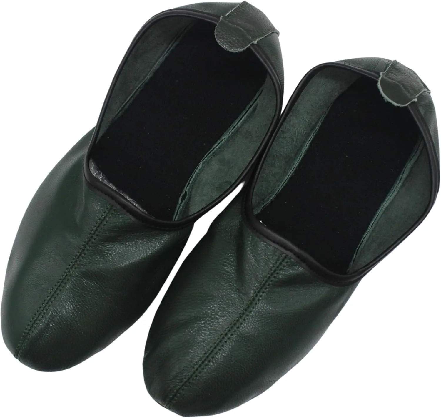 Mens Indoor Leather Slippers Traditional Babouche House Shoes Barefoot Moccasin