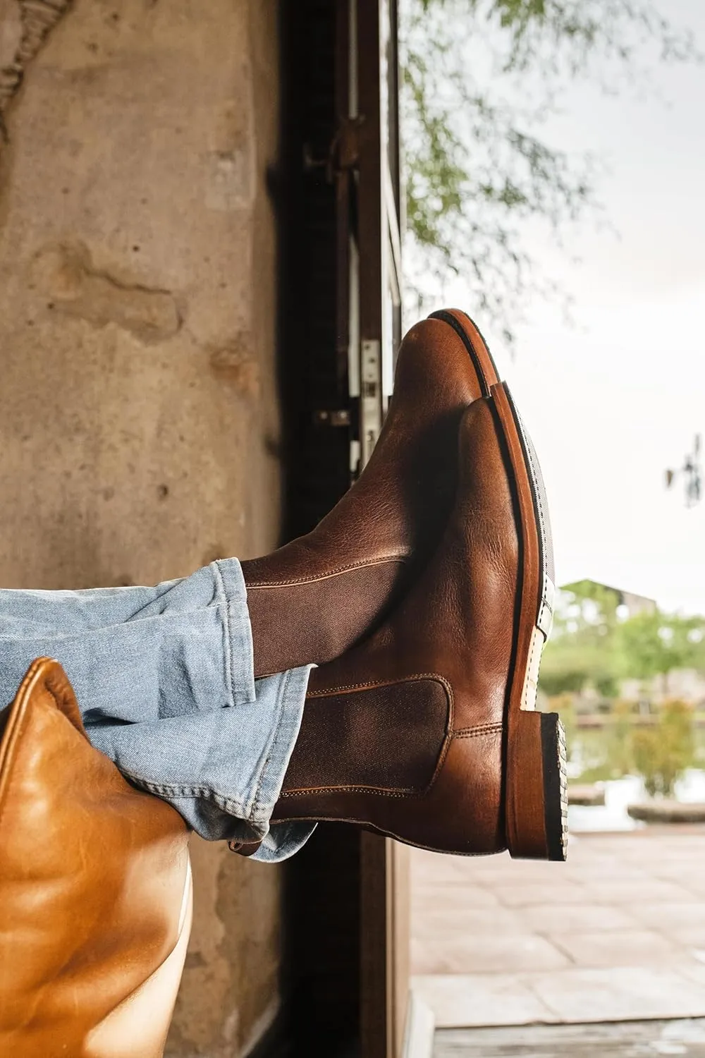 Men's Leather Chelsea Boot with Non-Slip Sole Style 6206