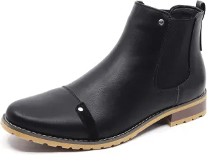 Metrocharm MC107 Men's Cap Toe Formal Dress Casual Ankle Chelsea Boot