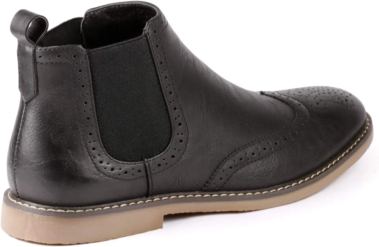 Metrocharm MC140 Men's Dress Wing Tip Casual Ankle Chelsea Boot