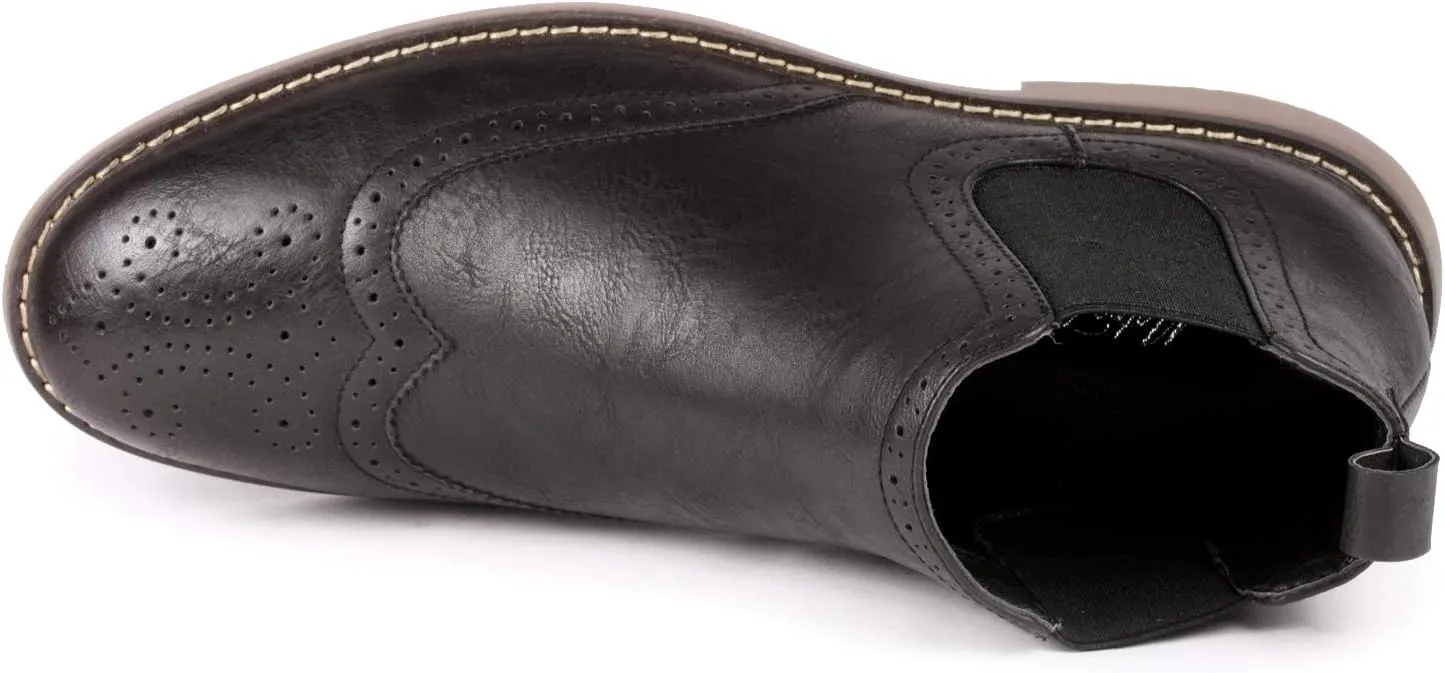 Metrocharm MC140 Men's Dress Wing Tip Casual Ankle Chelsea Boot