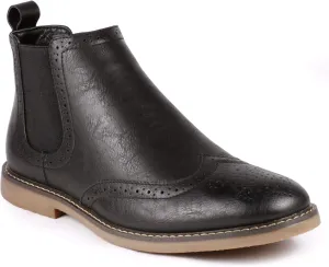 Metrocharm MC140 Men's Dress Wing Tip Casual Ankle Chelsea Boot