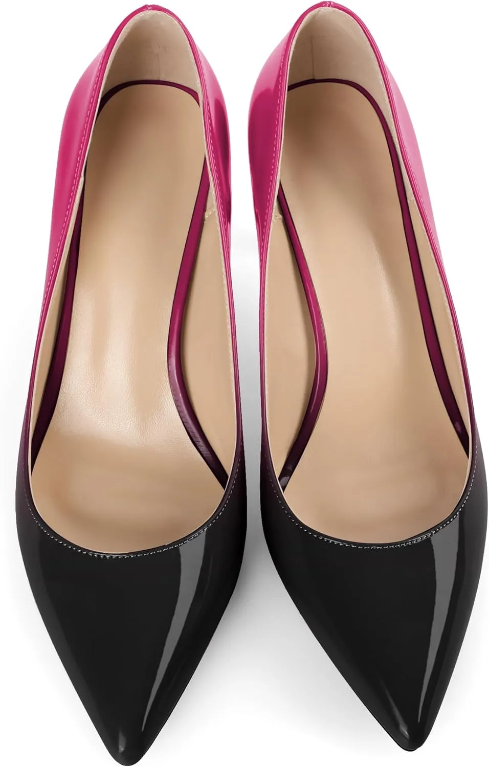 Mettesally Women's Pointed Toe High Heels Gradient Pumps Stiletto Heels Usual Wedding Party Dress Shoes