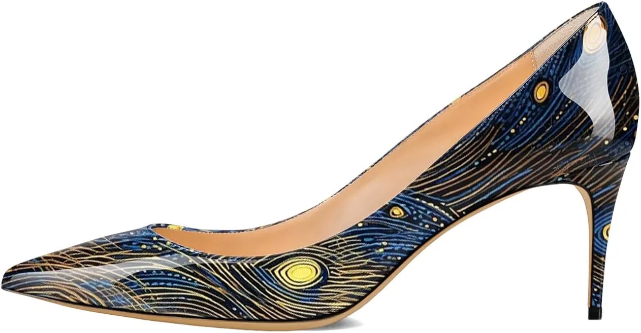 Milooey shoes Womens Sexy Kitten Low Heel Pumps Pointed Closed Toe Heels Summer Slip On Shoes for Party Travel Vacation Daily Dress Size 4-16 US