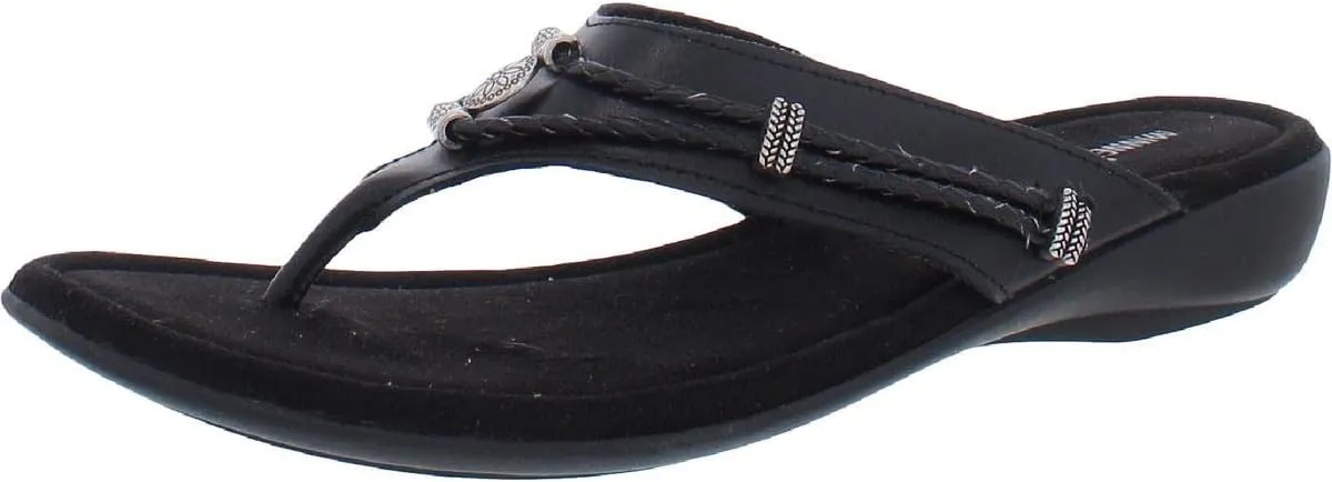 Minnetonka Silverthorne Thong Women's Sandal, 12 2A(N) US, Black-Black