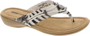 Minnetonka Silverthorne Thong Women's Sandal, 12 2A(N) US, Black-White-Palm