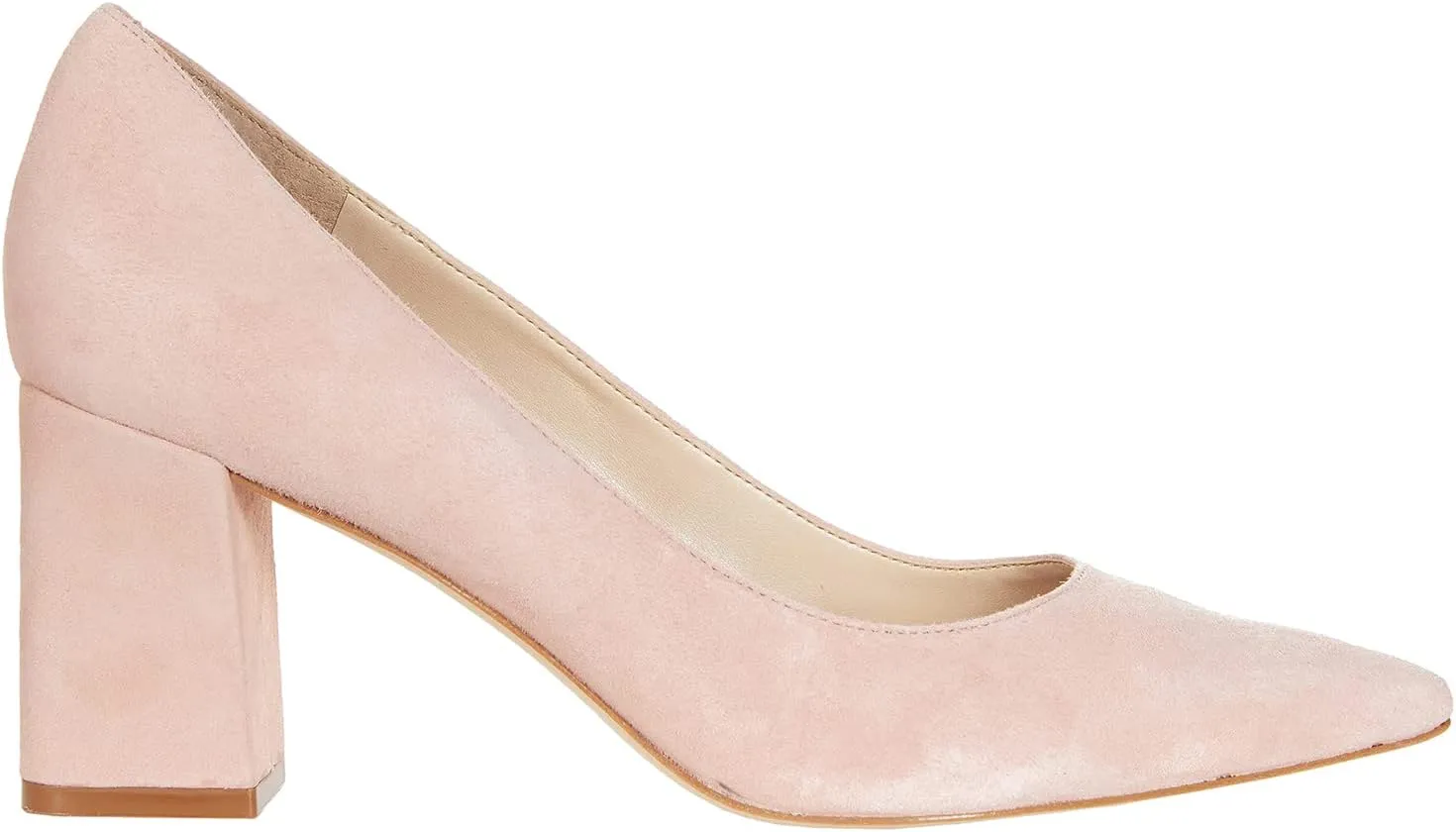 MOOMMO Women Chunky Heel Suede Pumps Pointed Toe Block Heel Dress Shoes Comfortable Slip On 3 Inch High Heels Pointy Closed Toe Work Pumps Office Ladies Classic Wedding Party 4-11 M US