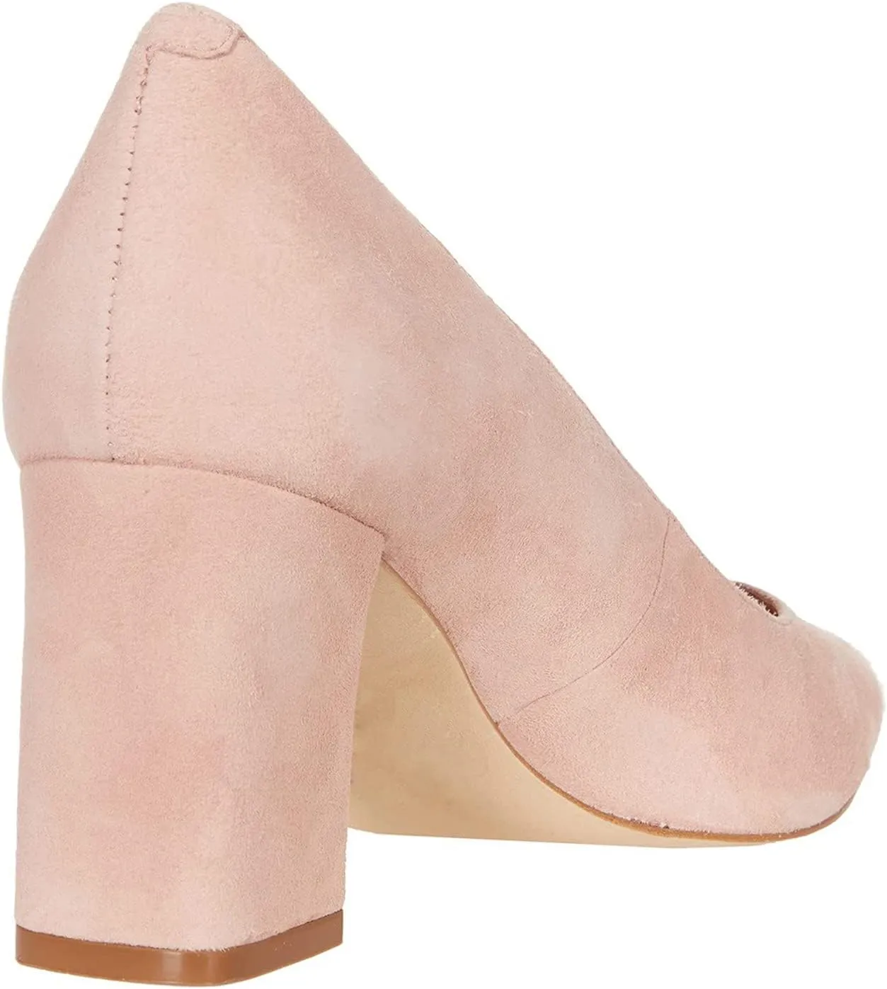 MOOMMO Women Chunky Heel Suede Pumps Pointed Toe Block Heel Dress Shoes Comfortable Slip On 3 Inch High Heels Pointy Closed Toe Work Pumps Office Ladies Classic Wedding Party 4-11 M US