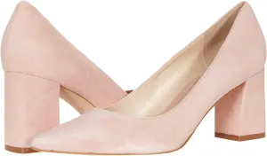 MOOMMO Women Chunky Heel Suede Pumps Pointed Toe Block Heel Dress Shoes Comfortable Slip On 3 Inch High Heels Pointy Closed Toe Work Pumps Office Ladies Classic Wedding Party 4-11 M US