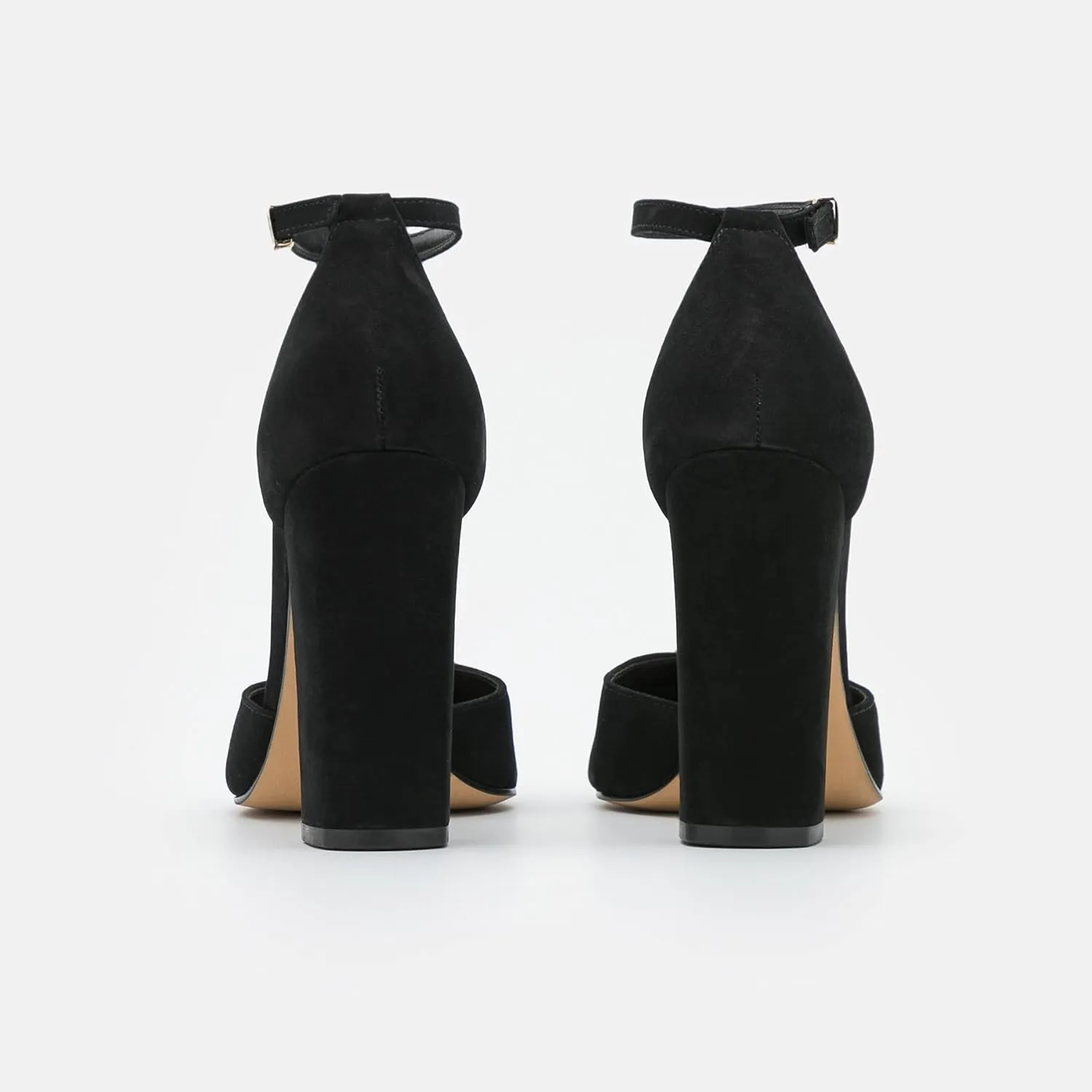 MOOMMO Women Pointed Toe Chunky Pumps Ankle Strap High Heel Summer Sandals 4 Inch Block Heel Crocodile Pattern Closed Toe Buckle Fashion Wedding Office Dress Comfortable Shoes Size 4-13 M US