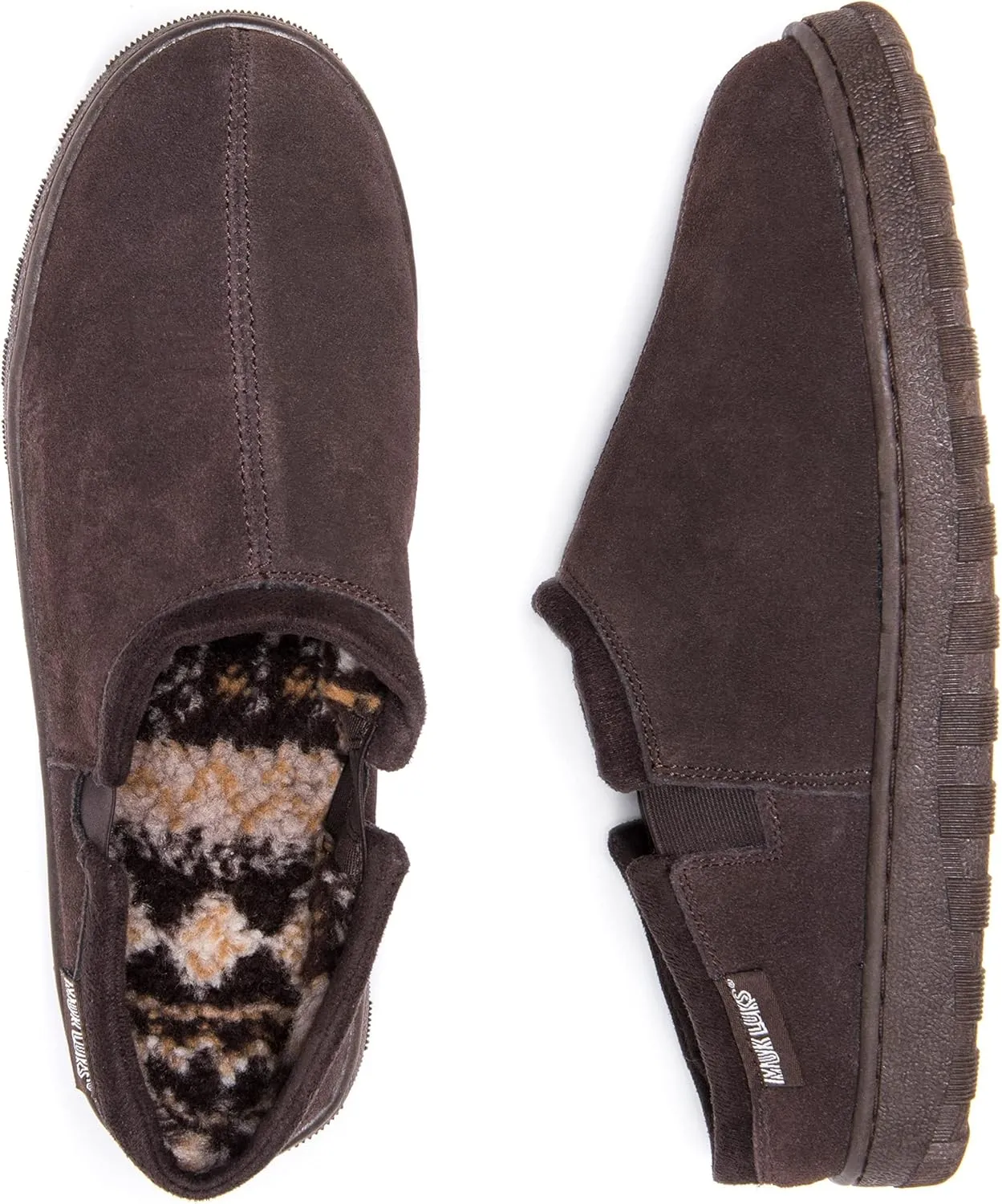 Muk Luks Men's Matt Printed Berber Suede Clog Slipper