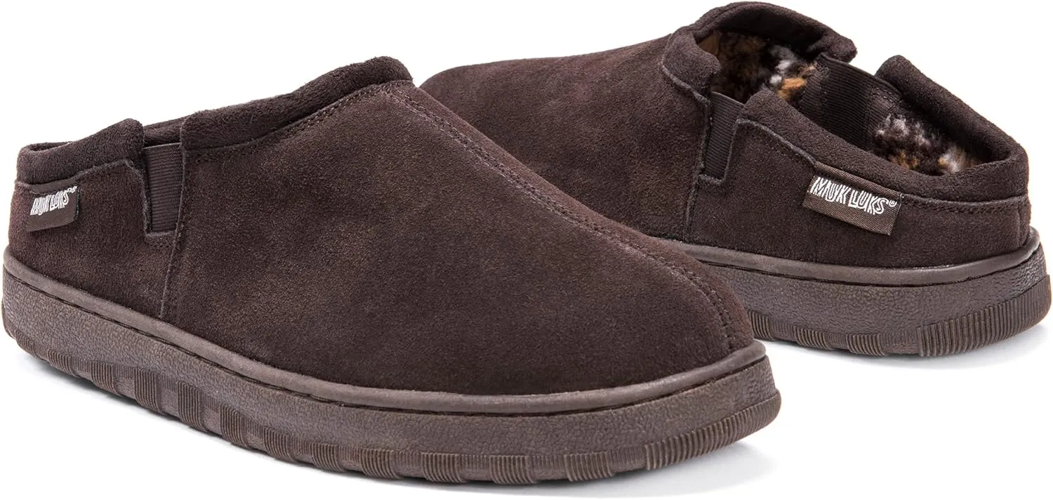 Muk Luks Men's Matt Printed Berber Suede Clog Slipper