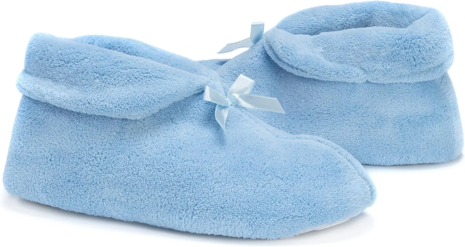MUK LUKS Women's Micro Chenille Boot with Satin Bow Slipper