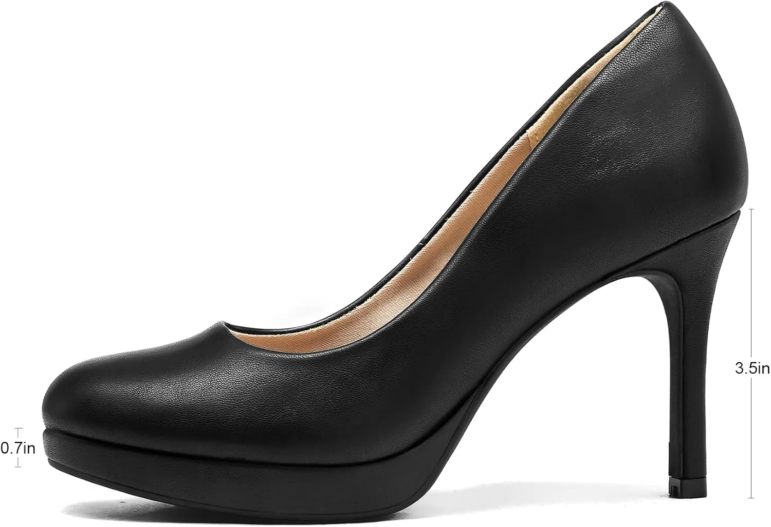 mysoft Women's Pumps Closed Toe Mary Jane Pumps Round Toe Platform High Heel Dress Shoes