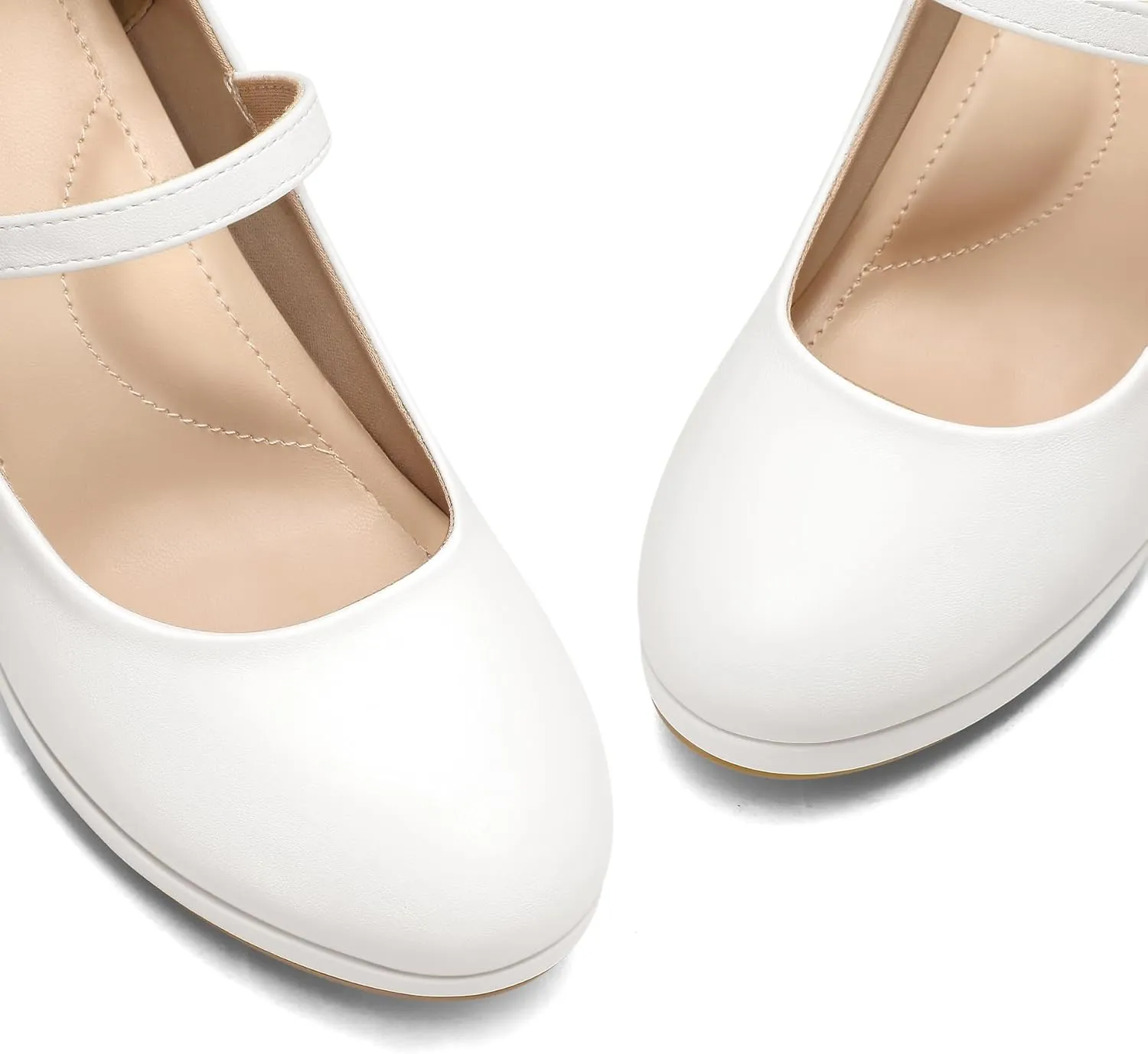mysoft Women's Pumps Closed Toe Mary Jane Pumps Round Toe Platform High Heel Dress Shoes