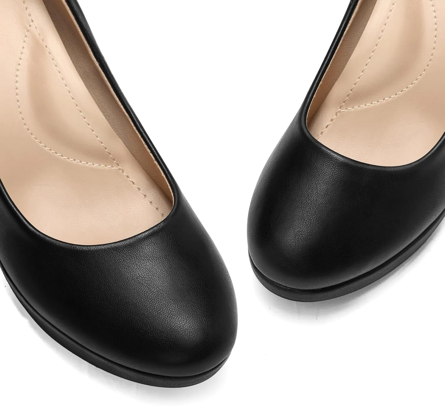 mysoft Women's Pumps Closed Toe Mary Jane Pumps Round Toe Platform High Heel Dress Shoes