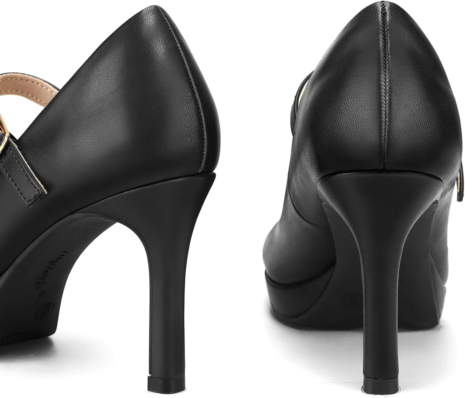 mysoft Women's Pumps Closed Toe Mary Jane Pumps Round Toe Platform High Heel Dress Shoes