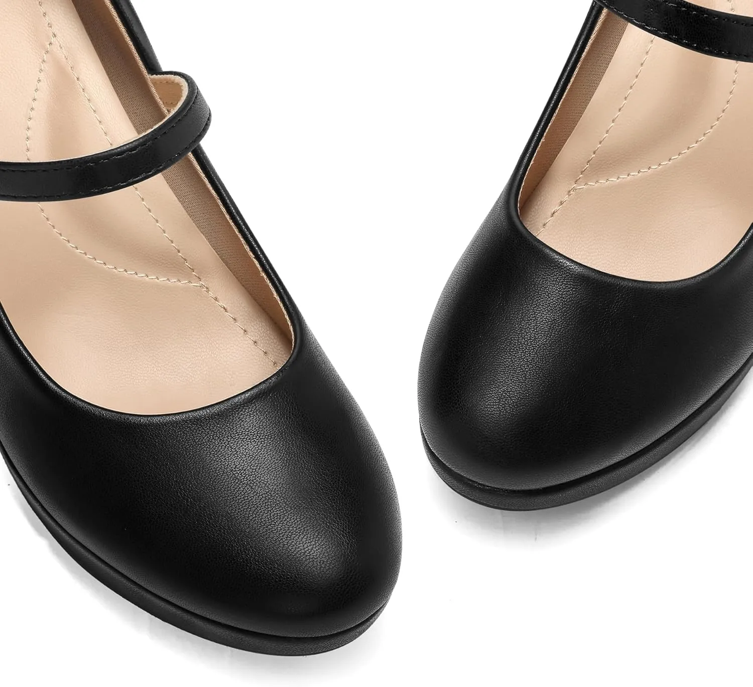 mysoft Women's Pumps Closed Toe Mary Jane Pumps Round Toe Platform High Heel Dress Shoes