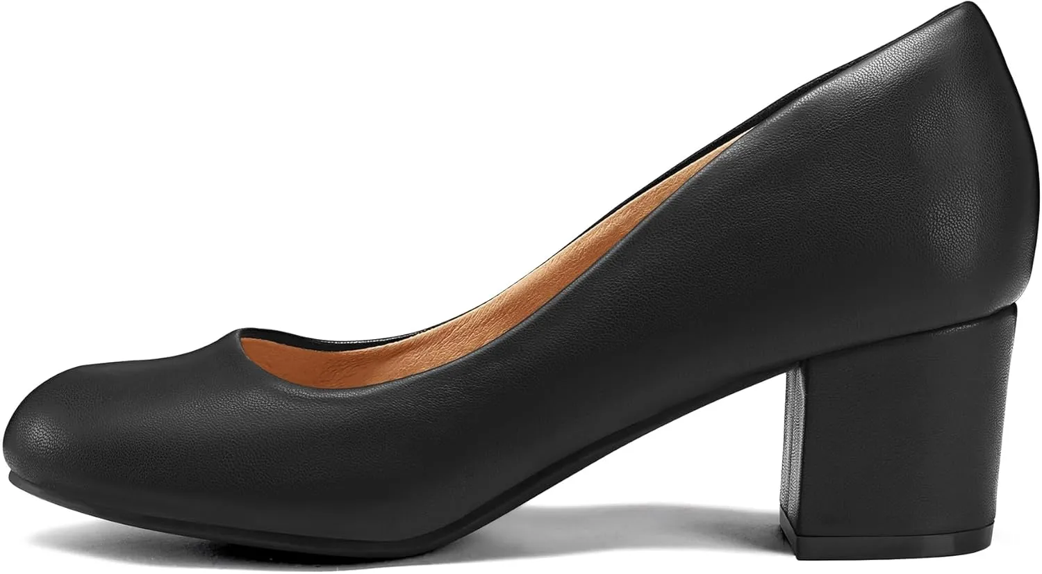 mysoft Women's Pumps Low Chunky Block Heel Round Toe Comfortable Dress Shoes