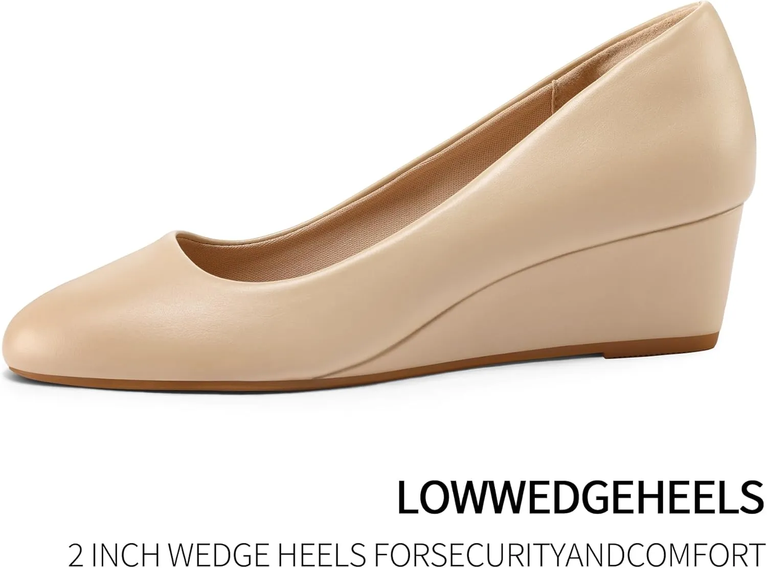 mysoft Women's Wedge Pumps Low Heel Closed Toe 2in Dress Shoes