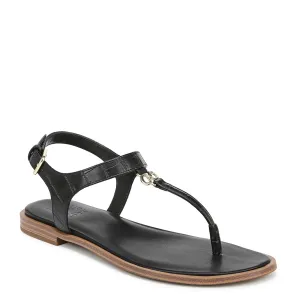 Naturalizer Womens Lizzi Casual Flat Thong Sandal Black Faux Croco 5.5 M