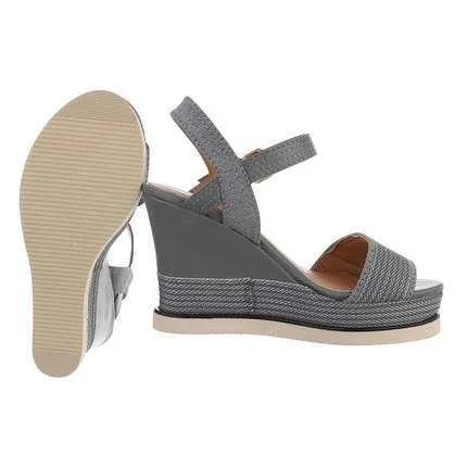Nicole Faux Leather & Fabric Wedge Sandal