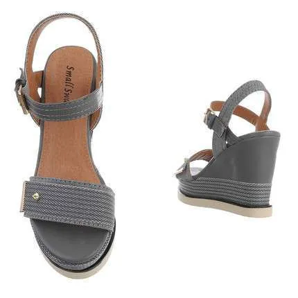 Nicole Faux Leather & Fabric Wedge Sandal