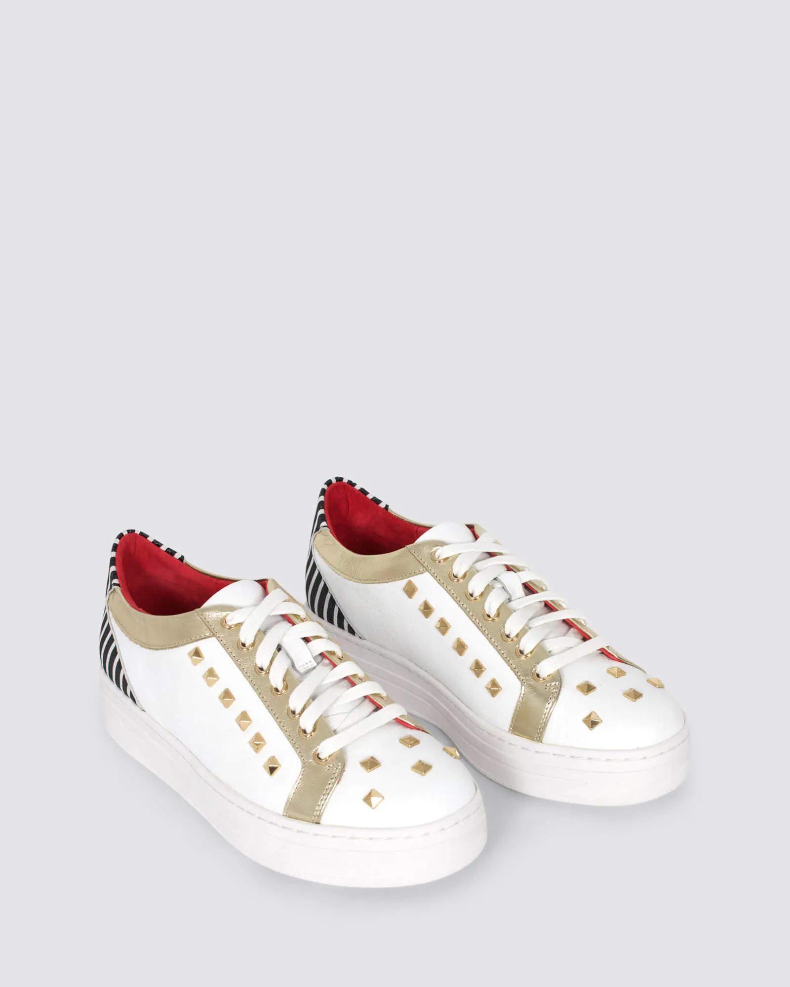 NISSHALY SNEAKERS WHITE/GOLD LEATHER