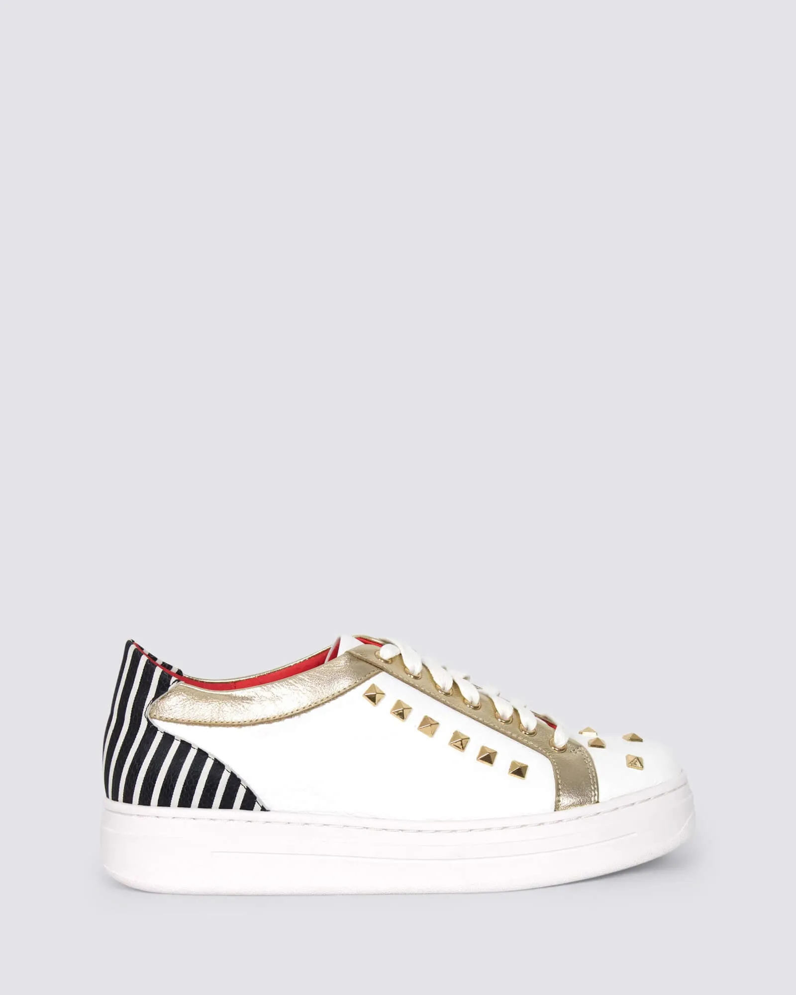 NISSHALY SNEAKERS WHITE/GOLD LEATHER