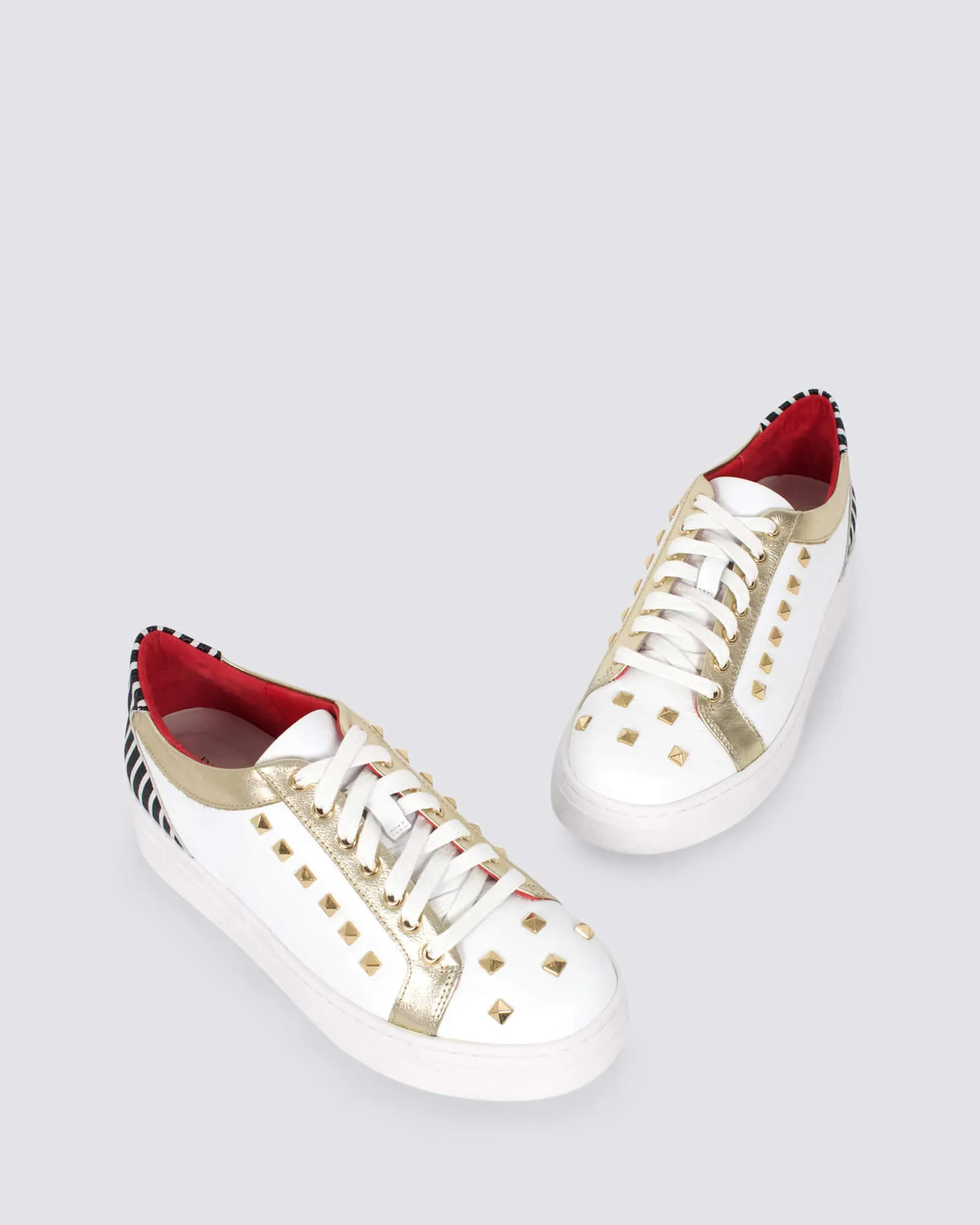 NISSHALY SNEAKERS WHITE/GOLD LEATHER