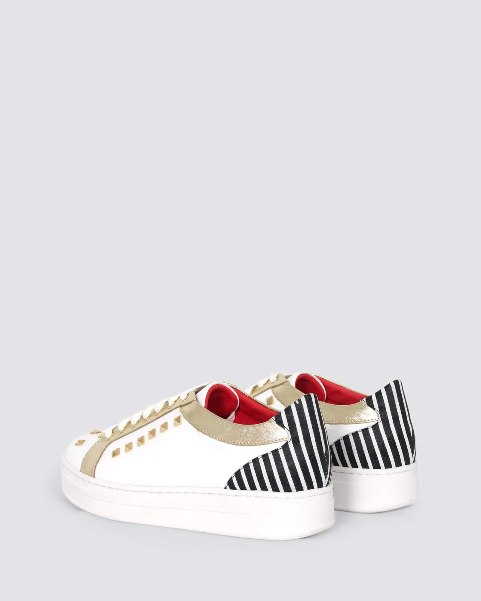 NISSHALY SNEAKERS WHITE/GOLD LEATHER