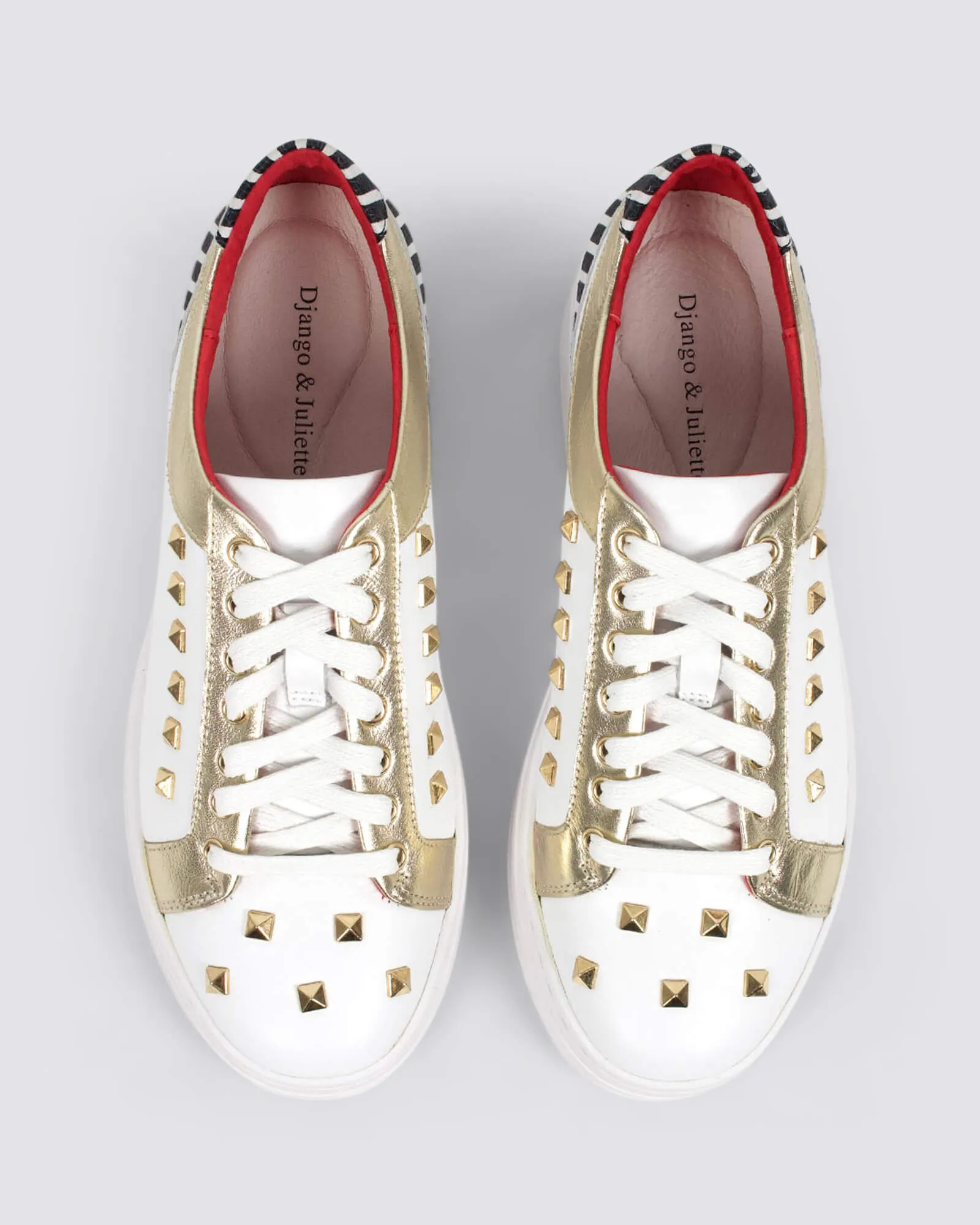 NISSHALY SNEAKERS WHITE/GOLD LEATHER
