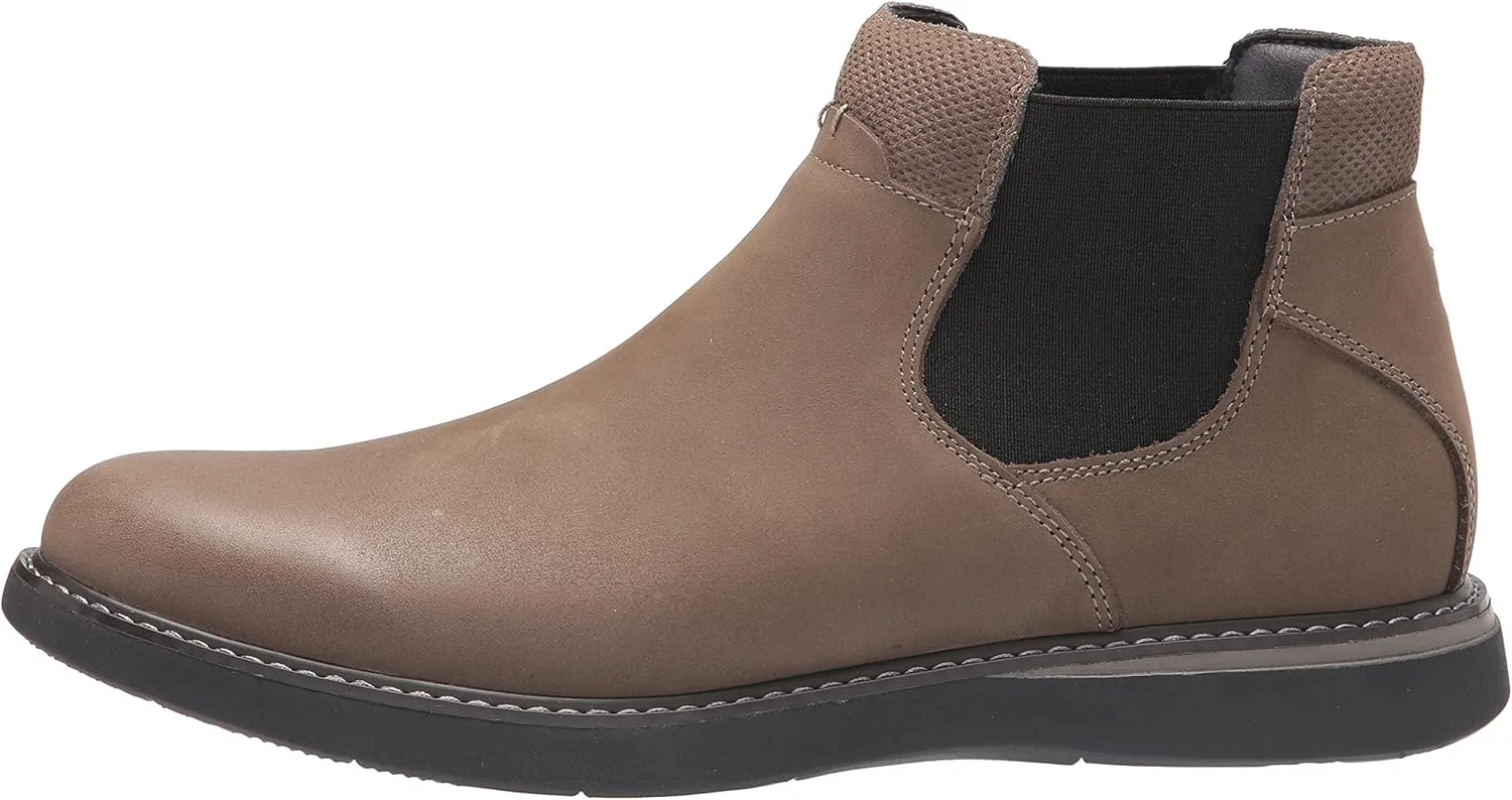 Nunn Bush Men's Bayridge Plain Toe Chelsea Lightweight Leather Boot with Elastic for Easy
