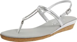 Onex Women's Cabo Thong Sandal,Silver Leather,10 M US