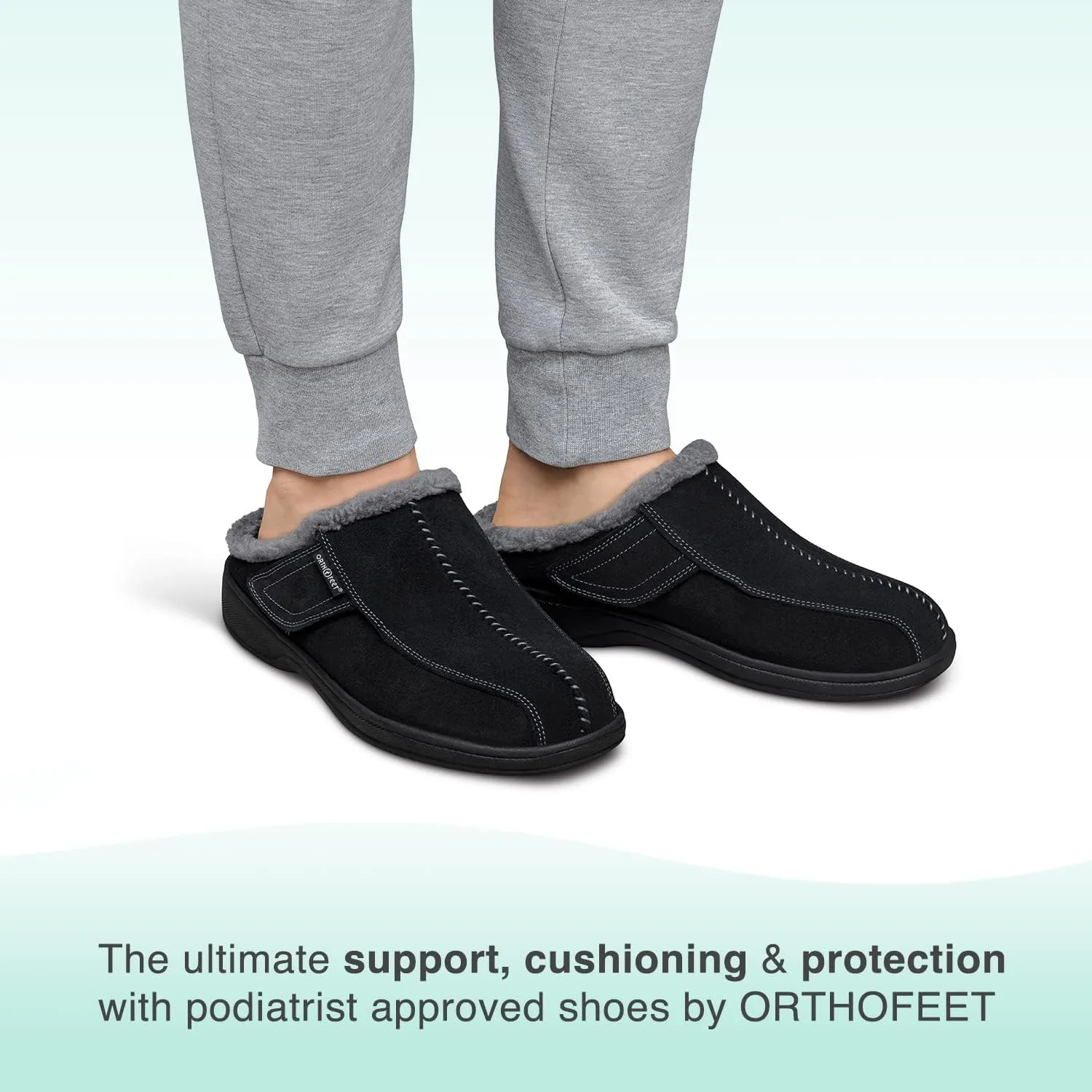 Orthofeet Men's Orthopedic Clog Slipper with Arch Support Asheville