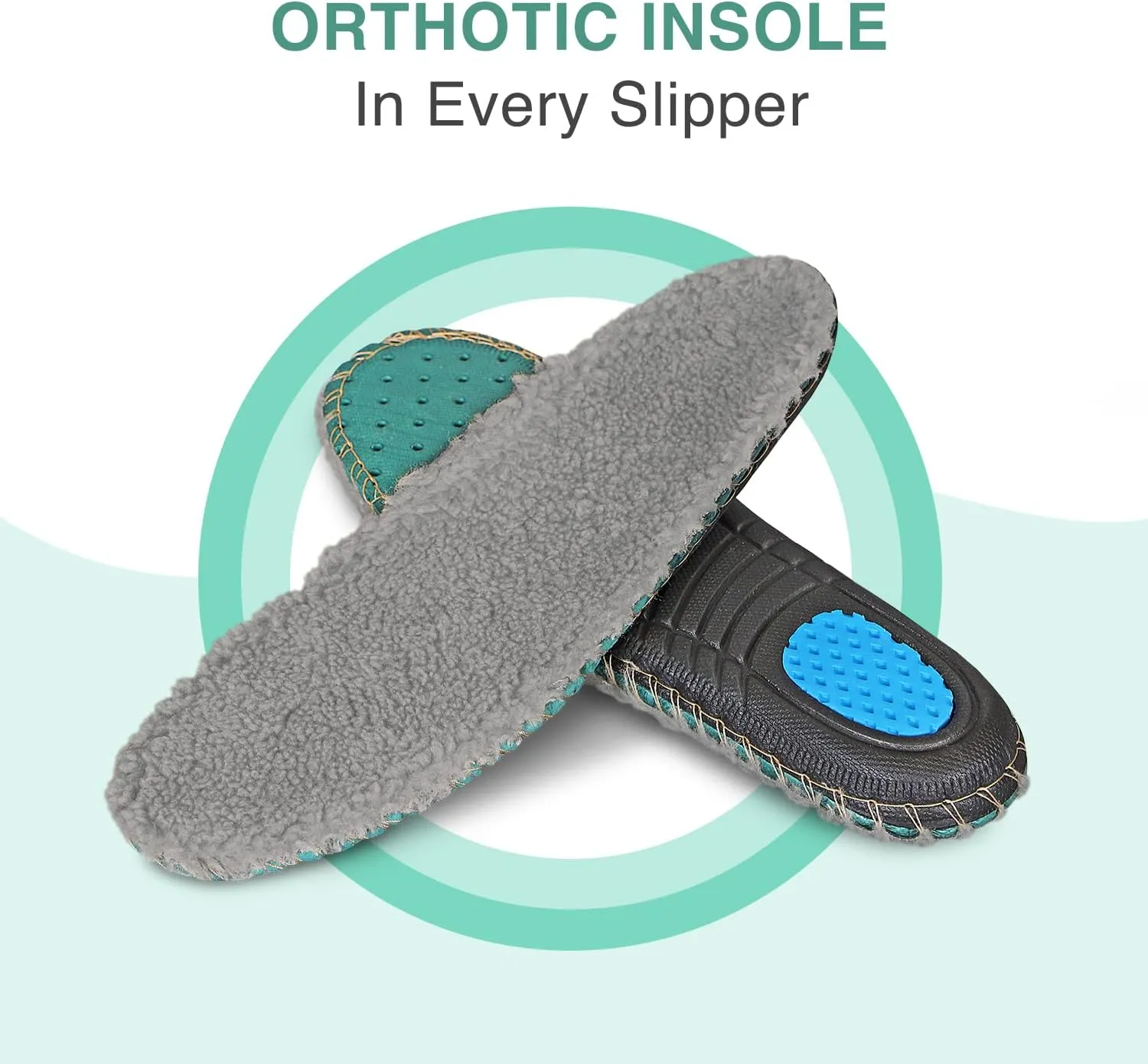 Orthofeet Men's Orthopedic Clog Slipper with Arch Support Asheville