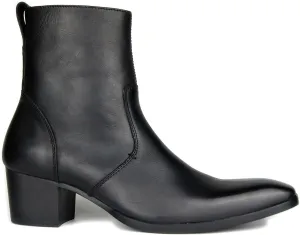 OSSTONE Dress Boot for Men Leather Chukka Designer Boots Casual Heel Shoes Zipper-up OS-VF1088-US