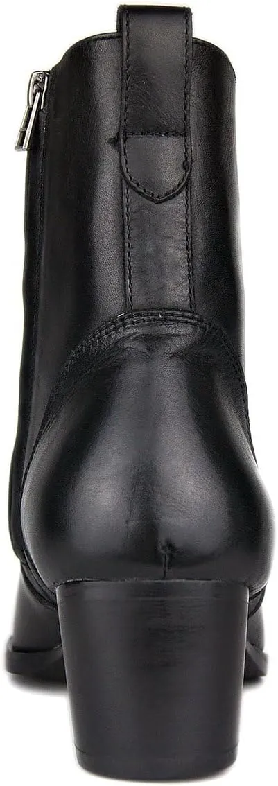 OSSTONE Dress Boot for Men Leather Chukka Designer Boots Casual Heel Shoes Zipper-up OS-VF1088-US