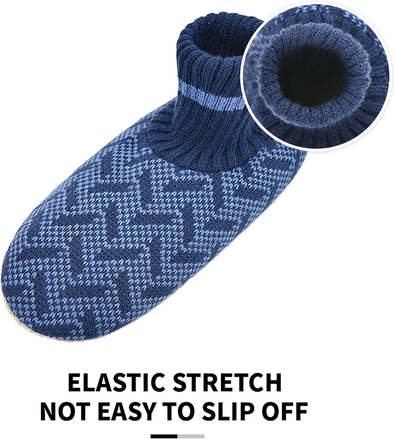 Panda Bros Slipper Socks Soft Cozy Thick House Indoor Boot Sock Shoes with Anti-Skid Bottom Soles for Men's