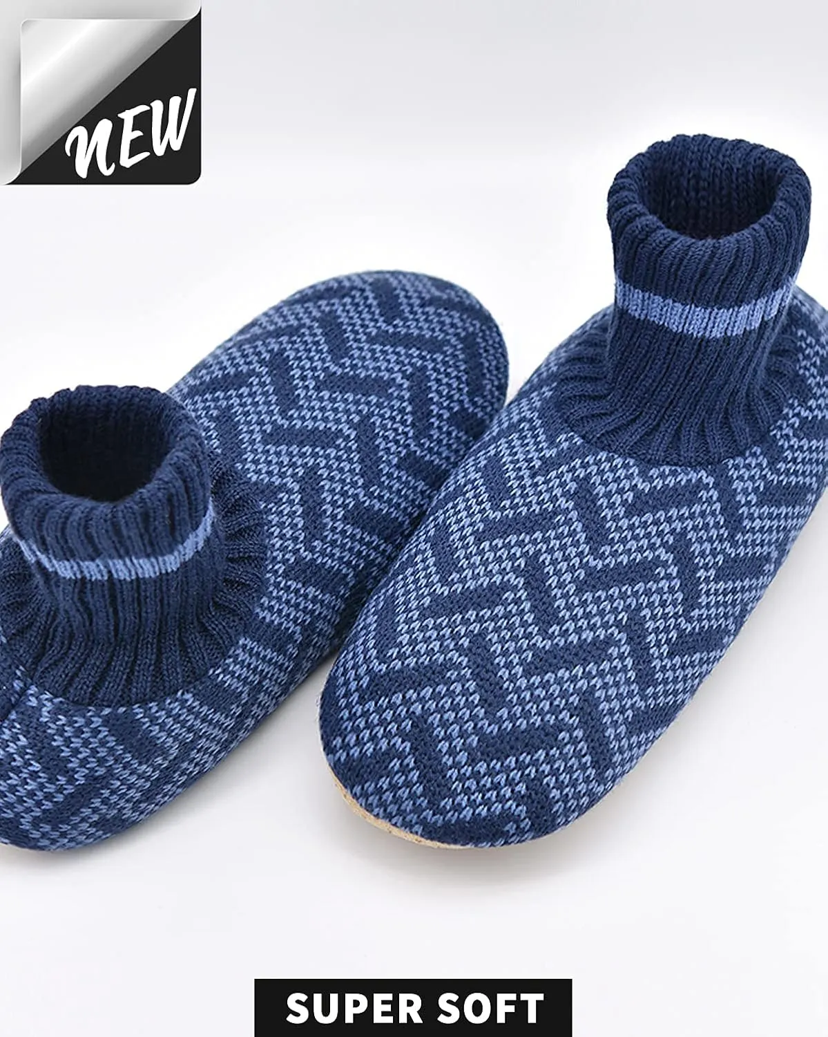 Panda Bros Slipper Socks Soft Cozy Thick House Indoor Boot Sock Shoes with Anti-Skid Bottom Soles for Men's