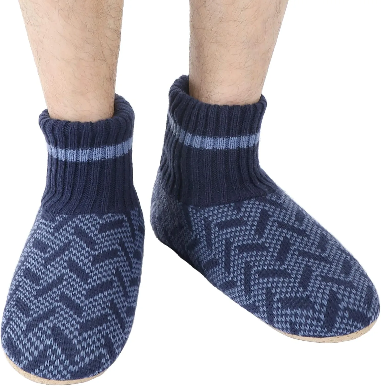 Panda Bros Slipper Socks Soft Cozy Thick House Indoor Boot Sock Shoes with Anti-Skid Bottom Soles for Men's