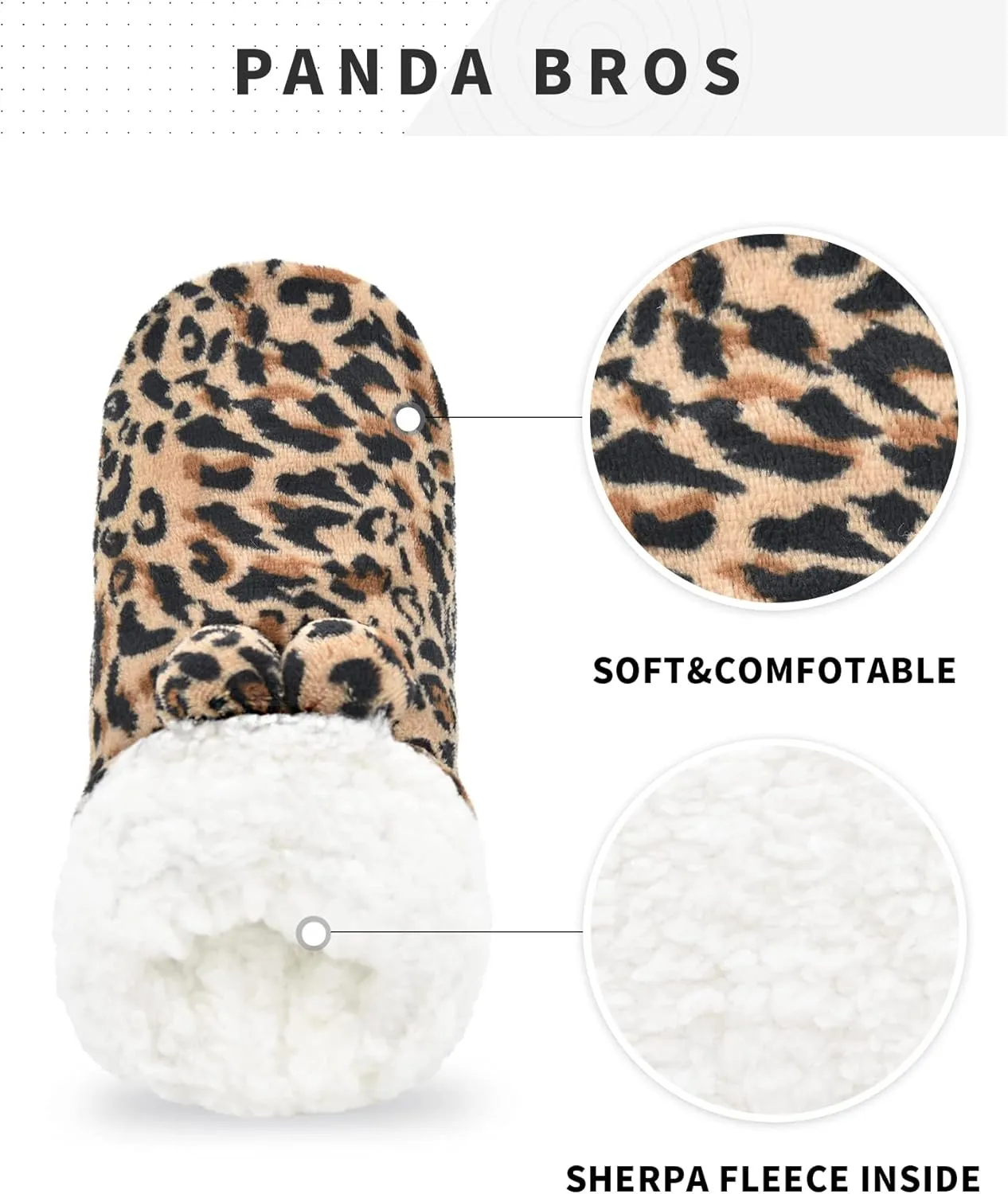 Panda Bros Women's Slipper Sock Indoor Super Soft Warm Fuzzy Lined Booties Slippers, Winter Fluffy House Socks with Grippers