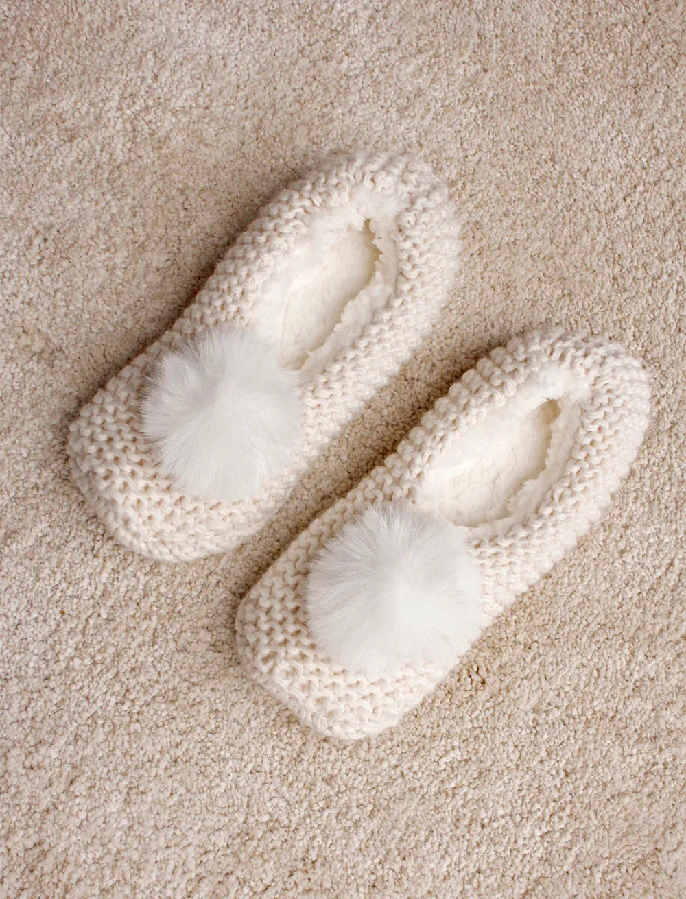 Papinelle - Cosy Cable Slipper Socks | Ecru