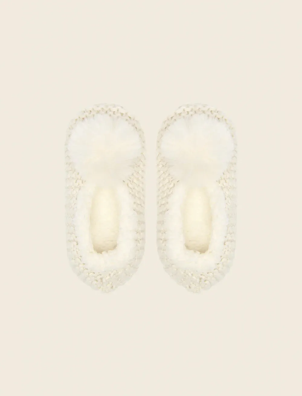 Papinelle - Cosy Cable Slipper Socks | Ecru