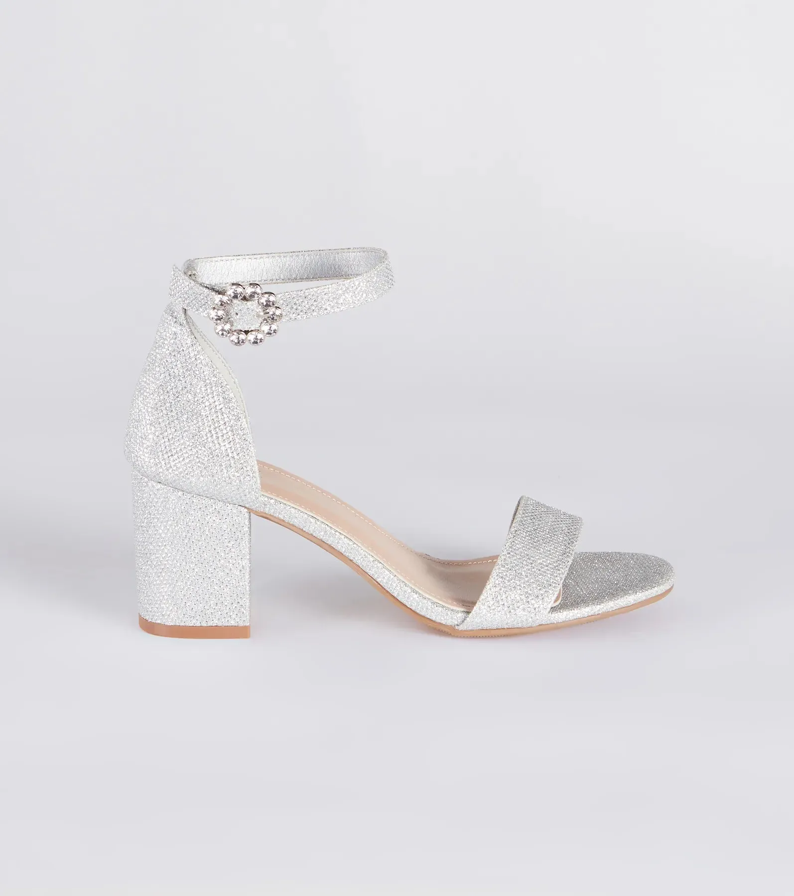 Party Partner Glitter Rhinestone Buckle Heels