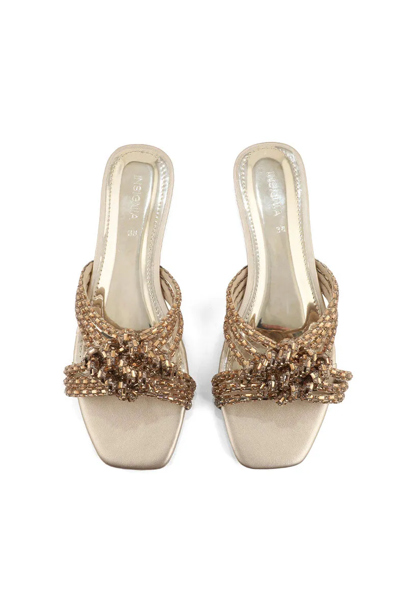 Party Wear Slip On I29196-Golden